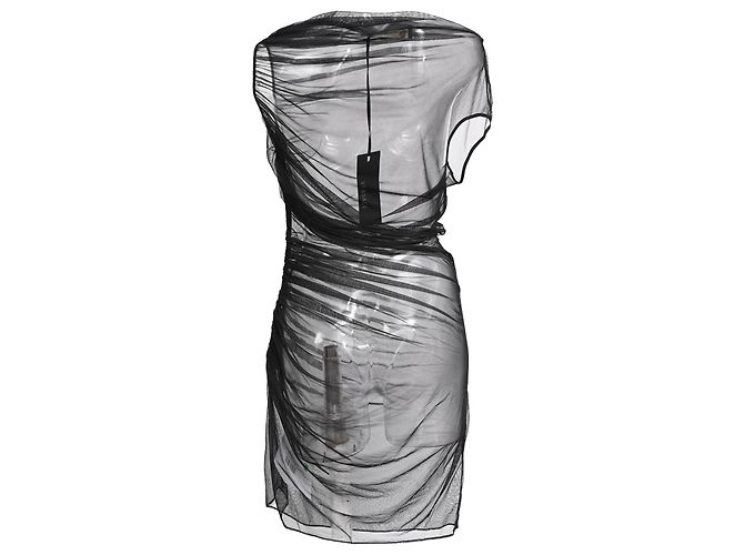 Versace Mini-Tüllkleid mit Rüschen aus schwarzer Polyamid - Ansicht 3