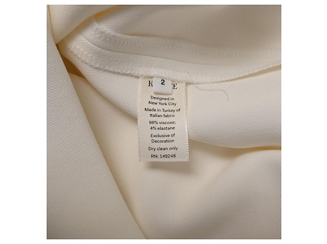 Vestido midi de mangas bufantes Khaite em viscose branca Branco Cru - vista 7