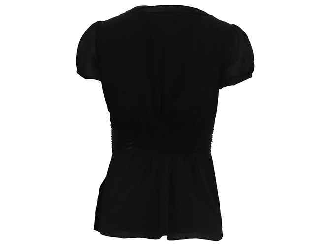 Camicetta a maniche corte in seta nera con decorazioni in paillettes Etro Nero - vista 4