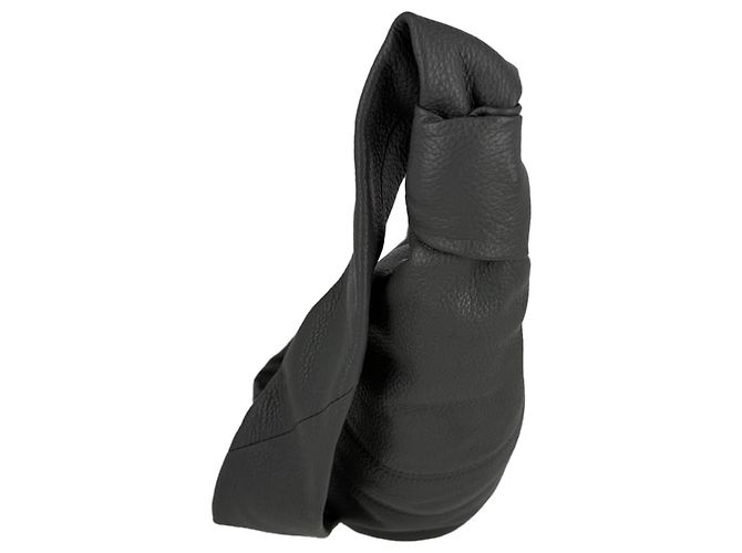 Piccola borsa Croissant Lemaire in pelle granulata grigia - vista 4