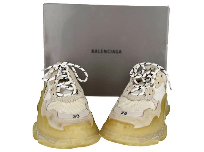 Everyday Baskets Balenciaga Triple S semelle transparente en polyester blanc Écru - vue 13