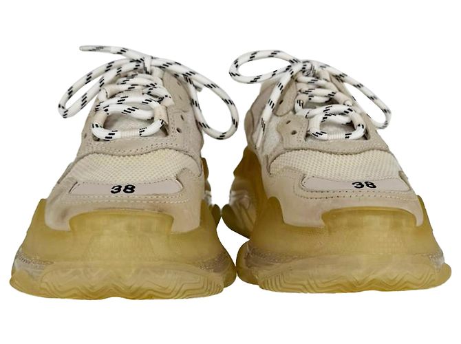 Everyday Baskets Balenciaga Triple S semelle transparente en polyester blanc Écru - vue 2