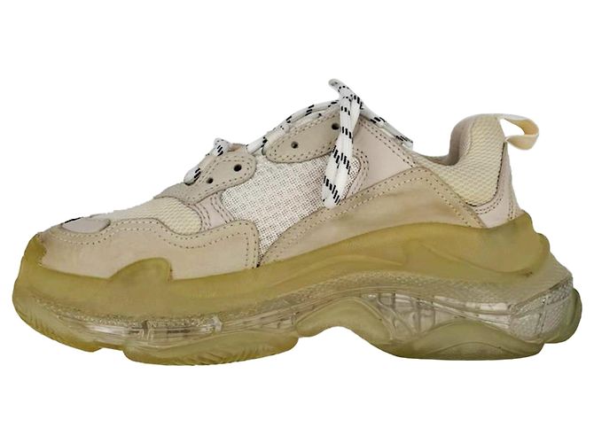 Everyday Baskets Balenciaga Triple S semelle transparente en polyester blanc Écru - vue 4