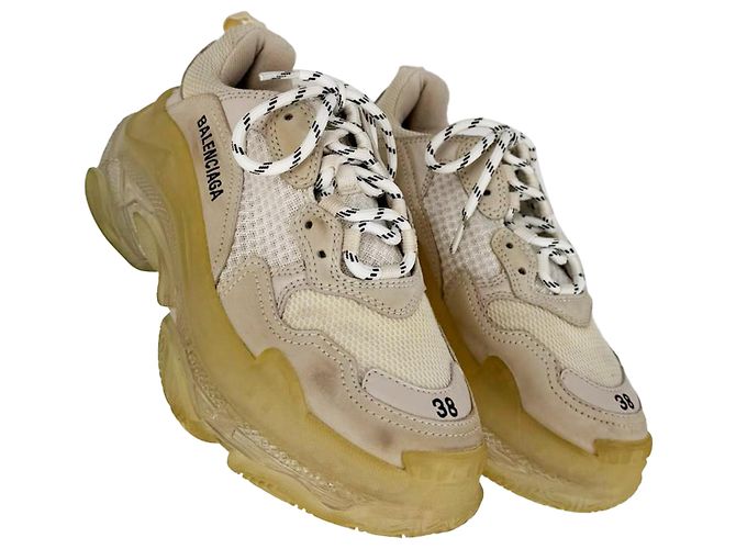 Everyday Baskets Balenciaga Triple S semelle transparente en polyester blanc Écru - vue 5
