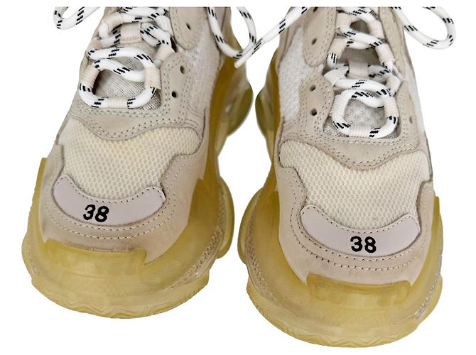Everyday Baskets Balenciaga Triple S semelle transparente en polyester blanc Écru - vue 9