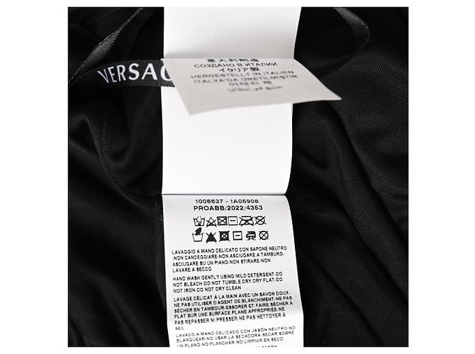 Top in velluto stropicciato Versace in velluto nero - vista 11