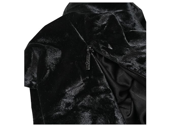 Top in velluto stropicciato Versace in velluto nero - vista 15