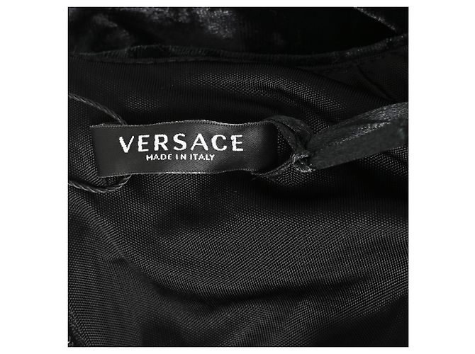 Top in velluto stropicciato Versace in velluto nero - vista 5