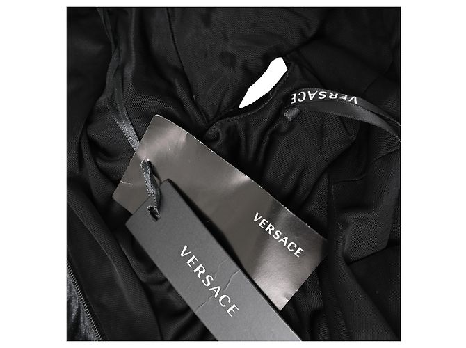 Top in velluto stropicciato Versace in velluto nero - vista 6