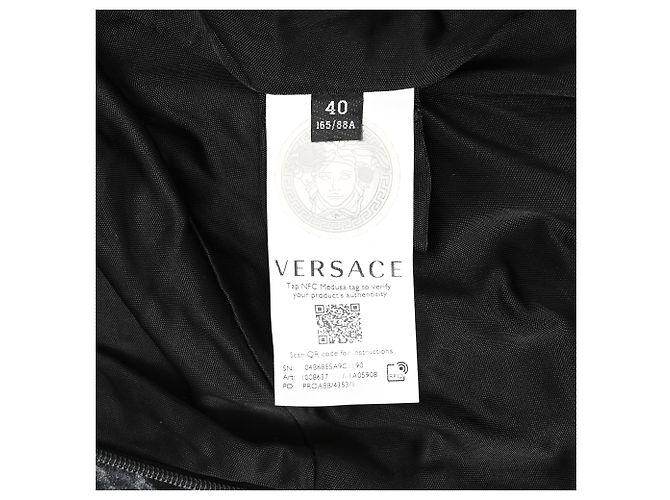 Top in velluto stropicciato Versace in velluto nero - vista 8
