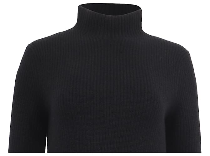 Theory gerippter Rollkragenpullover aus schwarzem Kaschmir - Ansicht 2