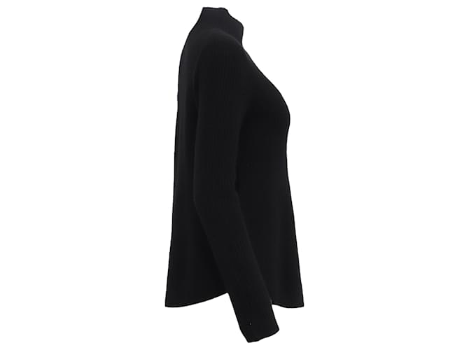 Theory gerippter Rollkragenpullover aus schwarzem Kaschmir - Ansicht 3