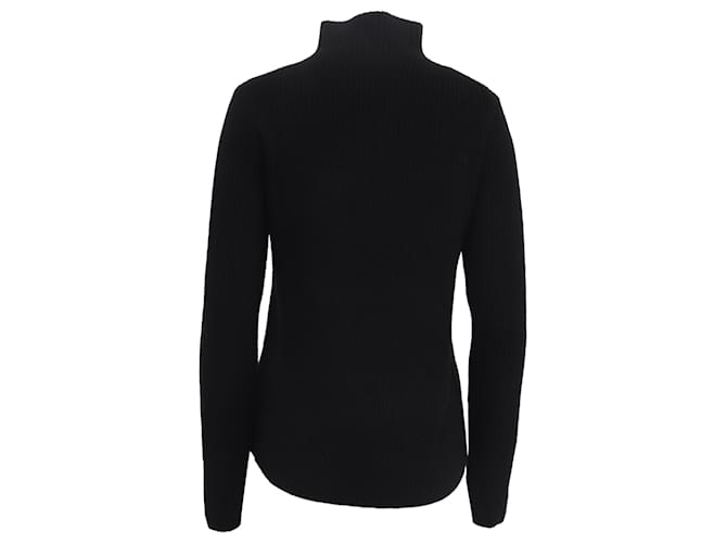 Theory gerippter Rollkragenpullover aus schwarzem Kaschmir - Ansicht 4
