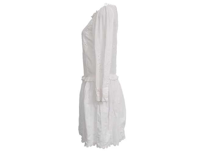 Mini abito ricamato Zadig & Voltaire in cotone bianco Crudo - vista 2
