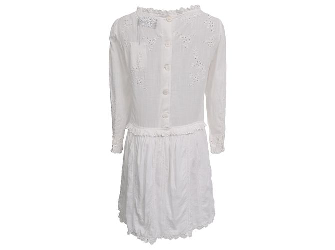 Mini abito ricamato Zadig & Voltaire in cotone bianco Crudo - vista 3