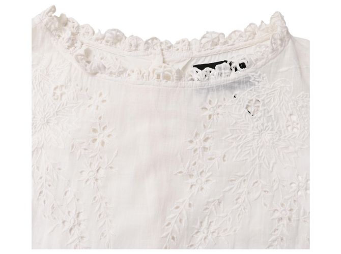 Mini abito ricamato Zadig & Voltaire in cotone bianco Crudo - vista 4