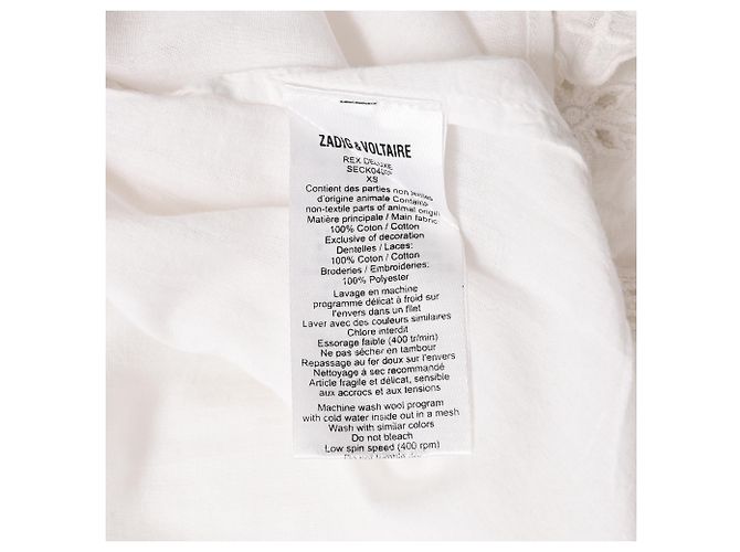Mini abito ricamato Zadig & Voltaire in cotone bianco Crudo - vista 6