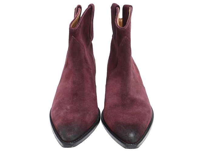 Stivaletti Dewina in scamosciato bordeaux Isabel Marant Bordò - vista 2