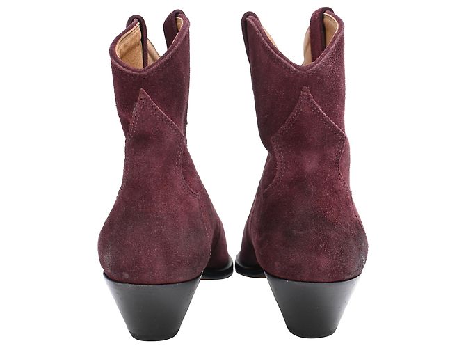 Stivaletti Dewina in scamosciato bordeaux Isabel Marant Bordò - vista 3