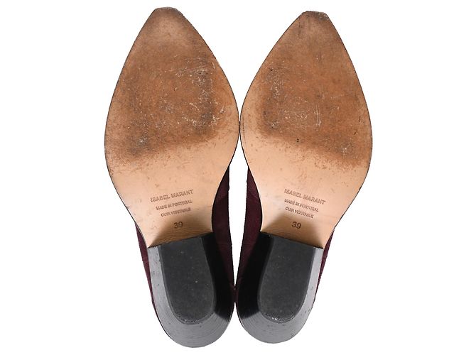 Stivaletti Dewina in scamosciato bordeaux Isabel Marant Bordò - vista 6