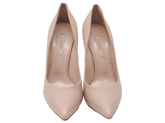 Décolleté Casadei Blade Heel in pelle di vitello beige - vista 2