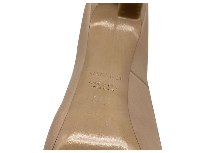 Décolleté Casadei Blade Heel in pelle di vitello beige - vista 9