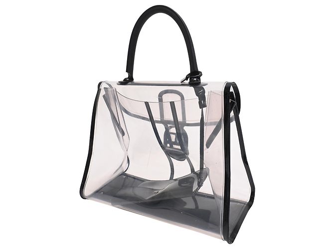 Borsa Delvaux Le Brillant X-Ray con Pouch in PVC nero - vista 3