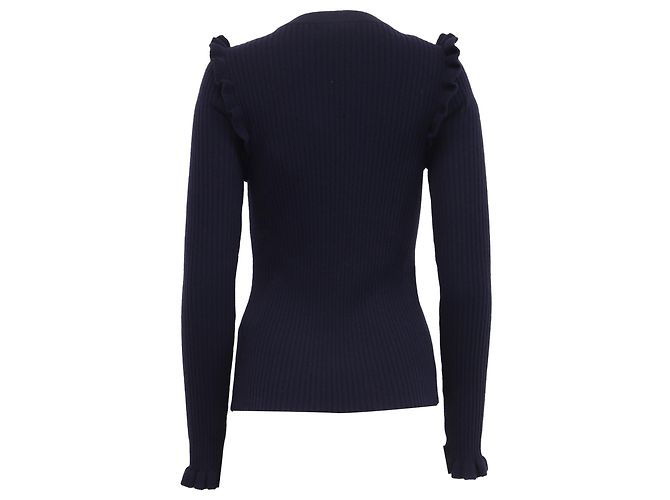 See by Chloé Rüschenpullover aus marineblauer Alpakawolle - Ansicht 4