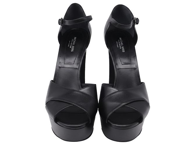 Sandali con zeppa Huxley di Michael Kors in pelle nera Nero - vista 2
