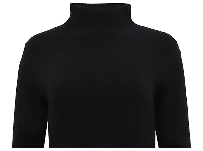 Theory gerippter Rollkragenpullover aus schwarzem Kaschmir - Ansicht 2
