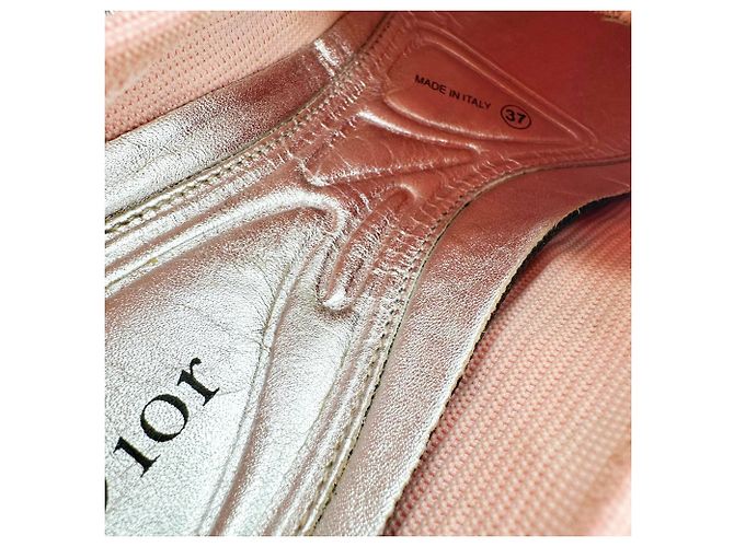 Dior Fusion Crystal-Embellished Slip-On Sneakers in Pink Polyester Brown - view 8