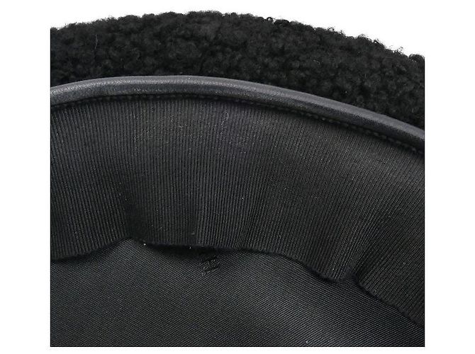 Berretto Mouton Hermès in shearling 56 Nero - vista 5
