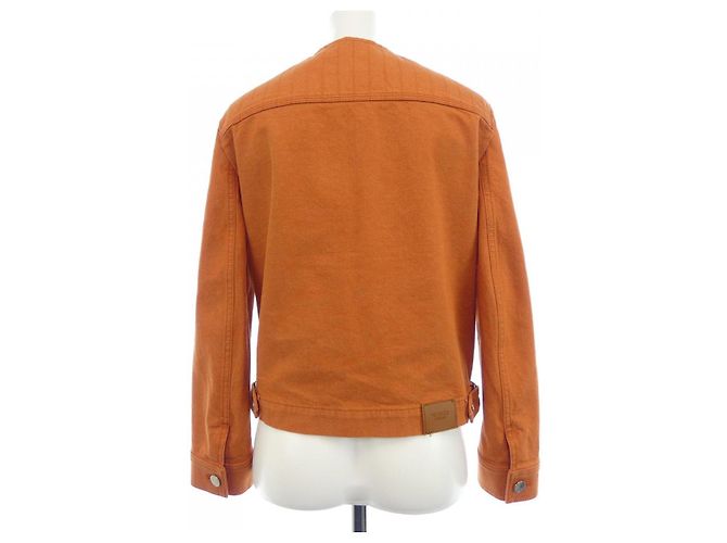 Chaqueta de denim Cuir De Selle de Hermès Naranja - vista 2
