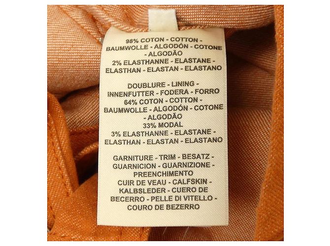 Chaqueta de denim Cuir De Selle de Hermès Naranja - vista 3