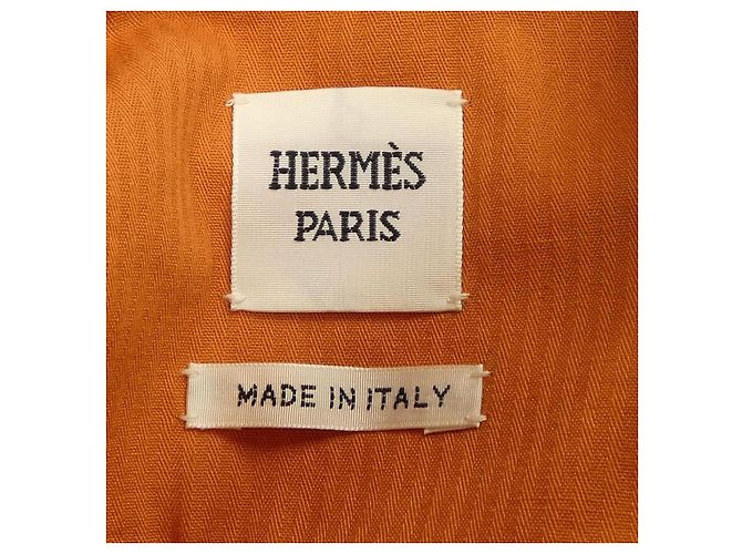 Chaqueta de denim Cuir De Selle de Hermès Naranja - vista 4