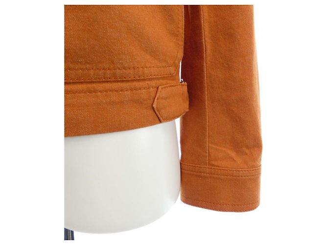 Chaqueta de denim Cuir De Selle de Hermès Naranja - vista 6