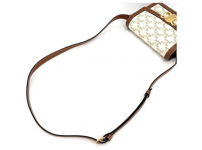 Céline Borsa a Spalla Celine Teen Triomphe Marrone Bianco - vista 6