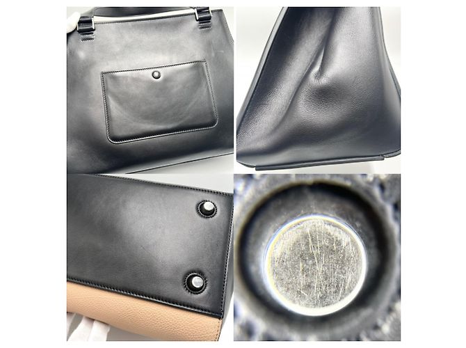 Céline Celine Bicolor Edge Handtasche Schwarz Beige - Ansicht 7