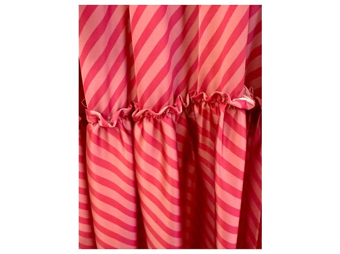 Autre Marque Preview Giorgia & Johns Rosa Gestreiftes One-Shoulder Maxikleid Pink - Ansicht 12