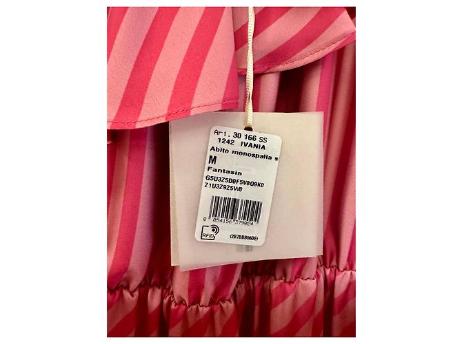 Autre Marque Preview Giorgia & Johns Rosa Gestreiftes One-Shoulder Maxikleid Pink - Ansicht 6