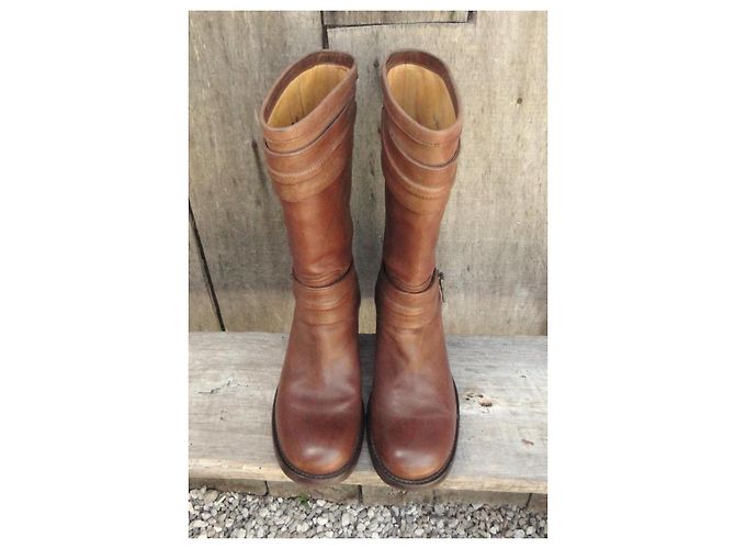 Botas Free Lance Tommy 7 Ziprelmindger de cuero marrón Castaño - vista 3