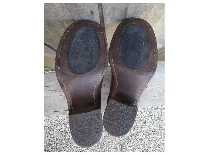Botas Free Lance Tommy 7 Ziprelmindger de cuero marrón Castaño - vista 5