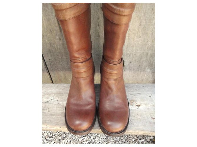 Botas Free Lance Tommy 7 Ziprelmindger de cuero marrón Castaño - vista 9