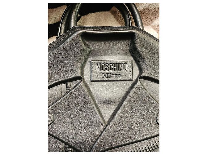 Borsa Moschino Milano in pelle nera modello Biker Negro - vista 2
