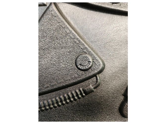Borsa Moschino Milano in pelle nera modello Biker Negro - vista 6