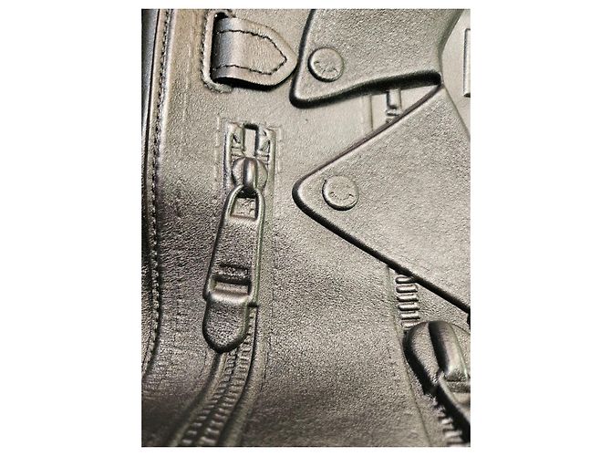 Borsa Moschino Milano in pelle nera modello Biker Negro - vista 7