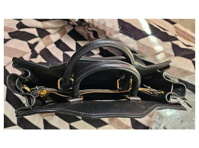 Borsa Moschino Milano in pelle nera modello Biker Negro - vista 8
