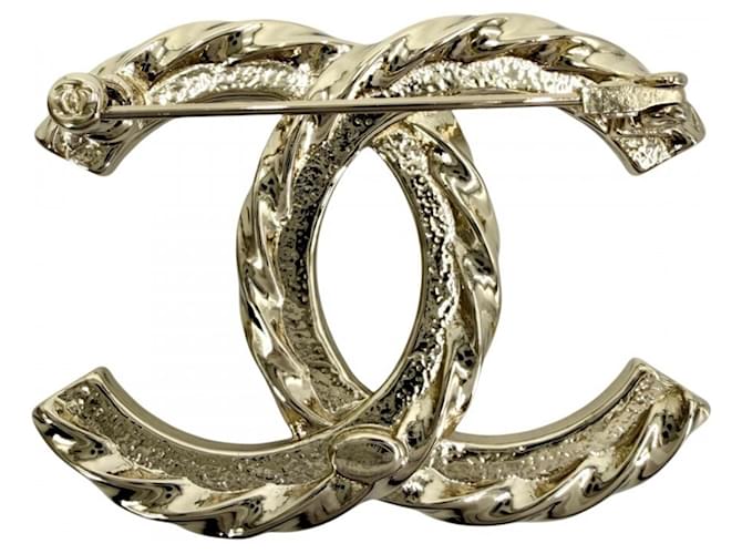 Spilla Chanel in oro e strass D'oro - vista 2