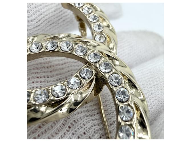 Spilla Chanel in oro e strass D'oro - vista 6