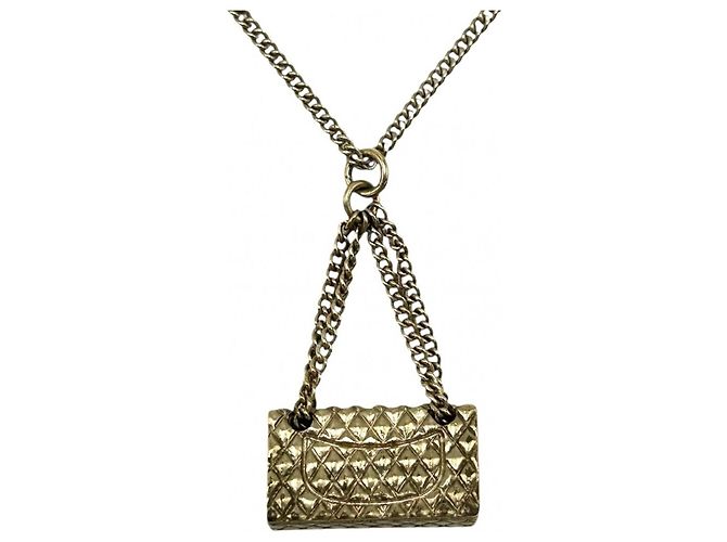 Collana Chanel placcata oro con motivo Matelassé D'oro - vista 2